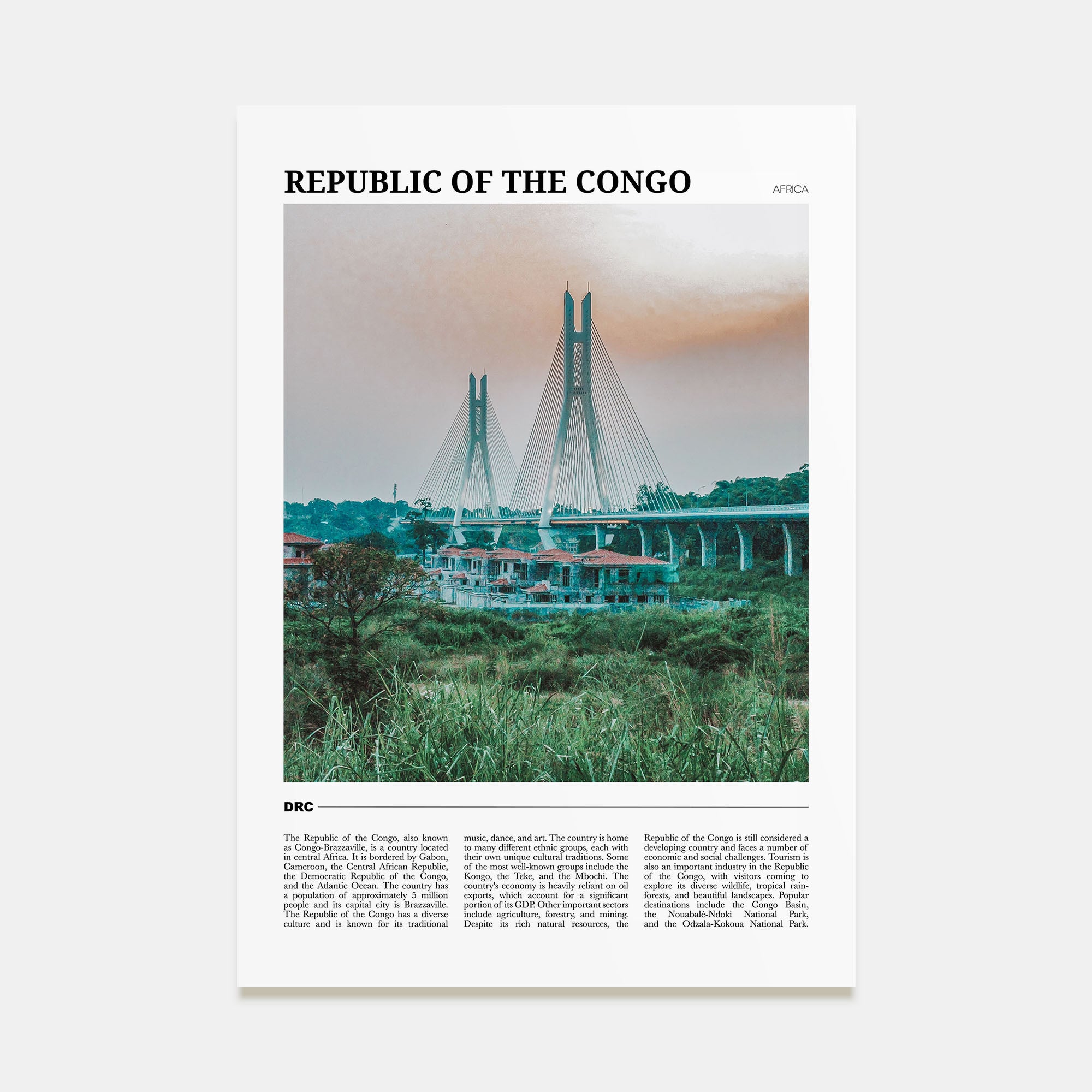Republic of the Congo Travel Color Poster