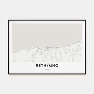 Rethymno Map Landscape Poster