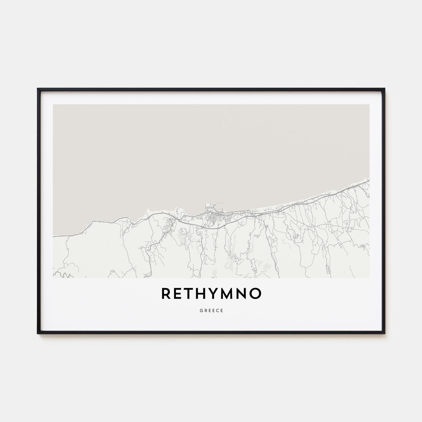 Rethymno Map Landscape Poster