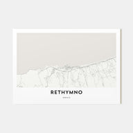 Rethymno Map Landscape Poster
