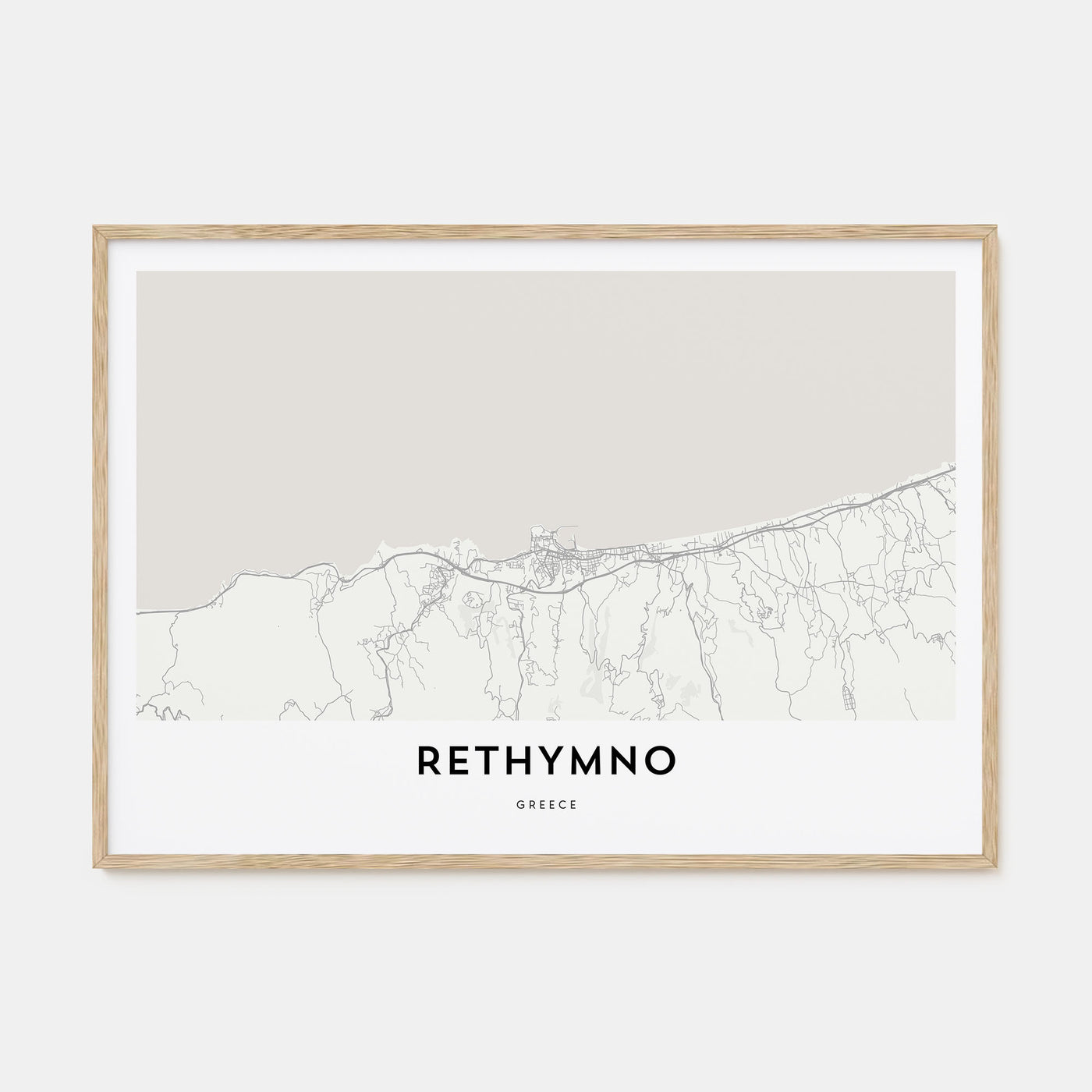 Rethymno Map Landscape Poster