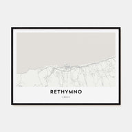 Rethymno Map Landscape Poster