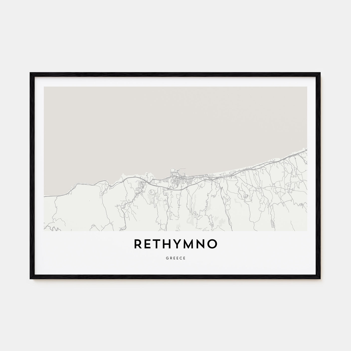 Rethymno Map Landscape Poster