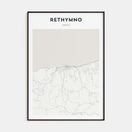Rethymno Map Portrait Poster