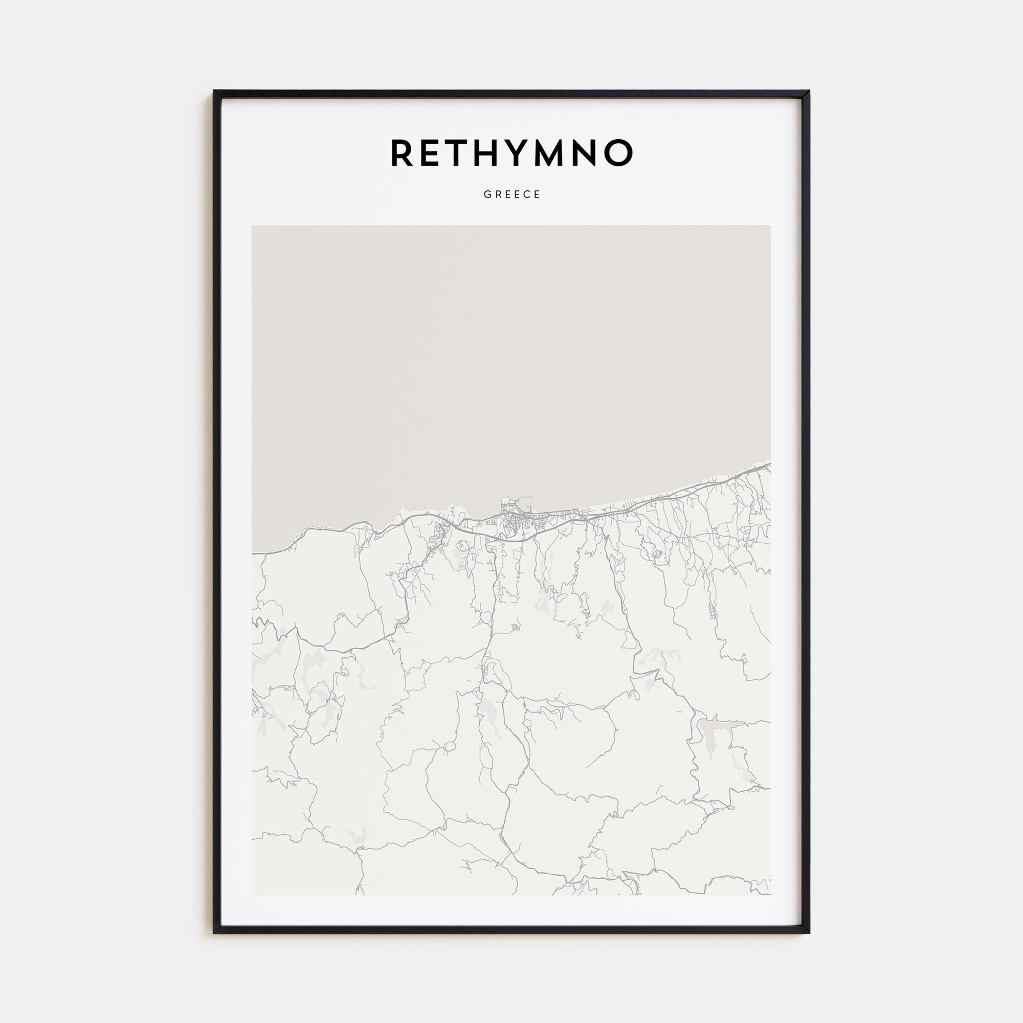 Rethymno Map Portrait Poster