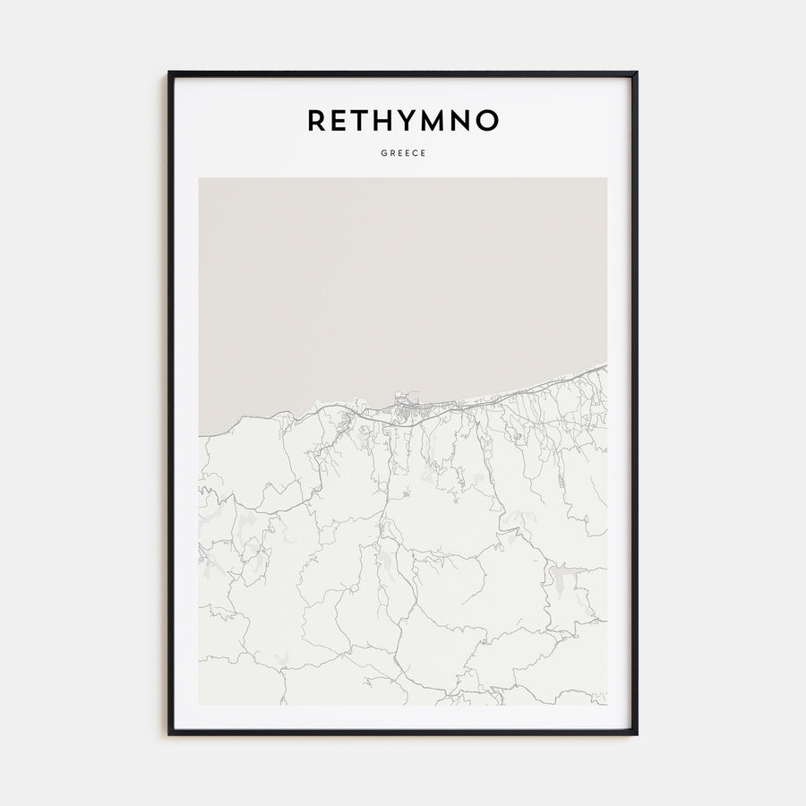 Rethymno Map Portrait Poster