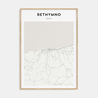 Rethymno Map Portrait Poster