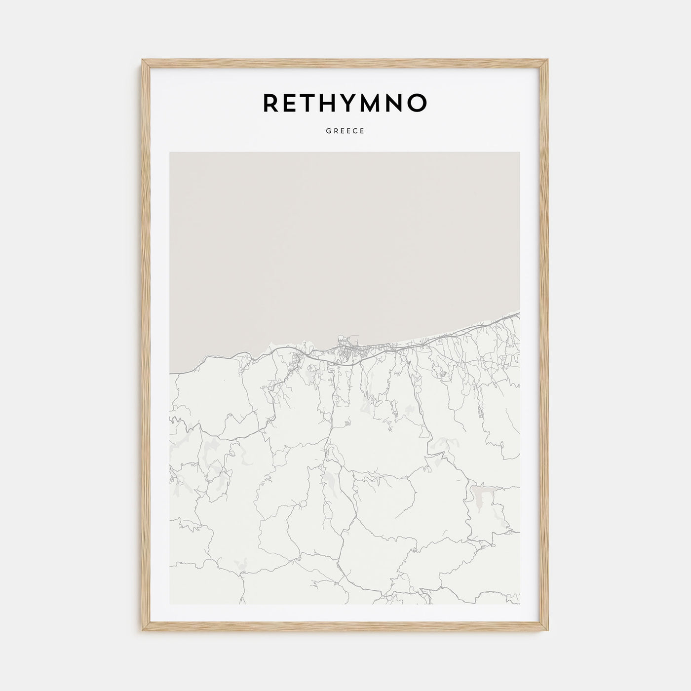 Rethymno Map Portrait Poster