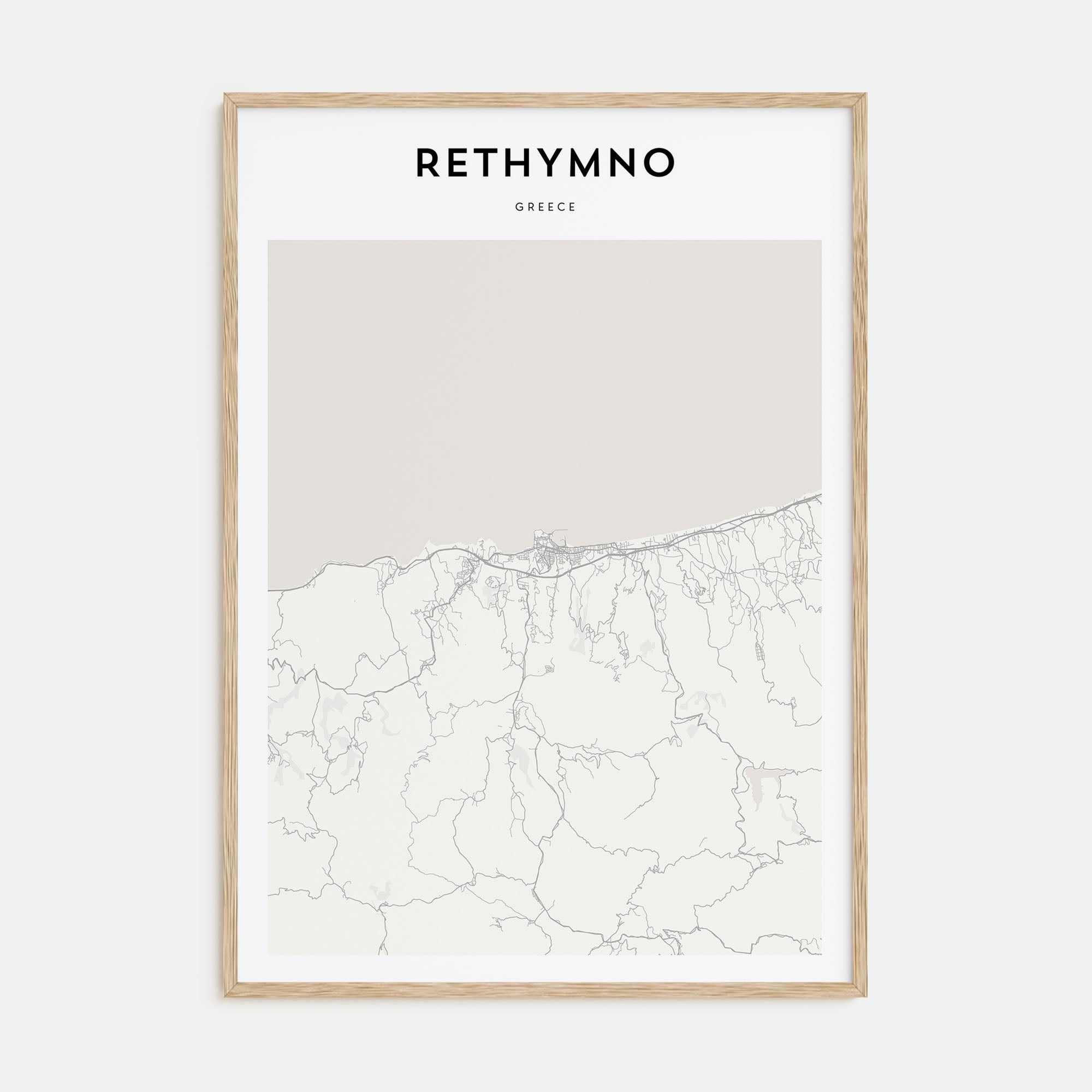 Rethymno Map Portrait Poster