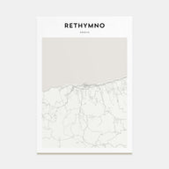 Rethymno Map Portrait Poster