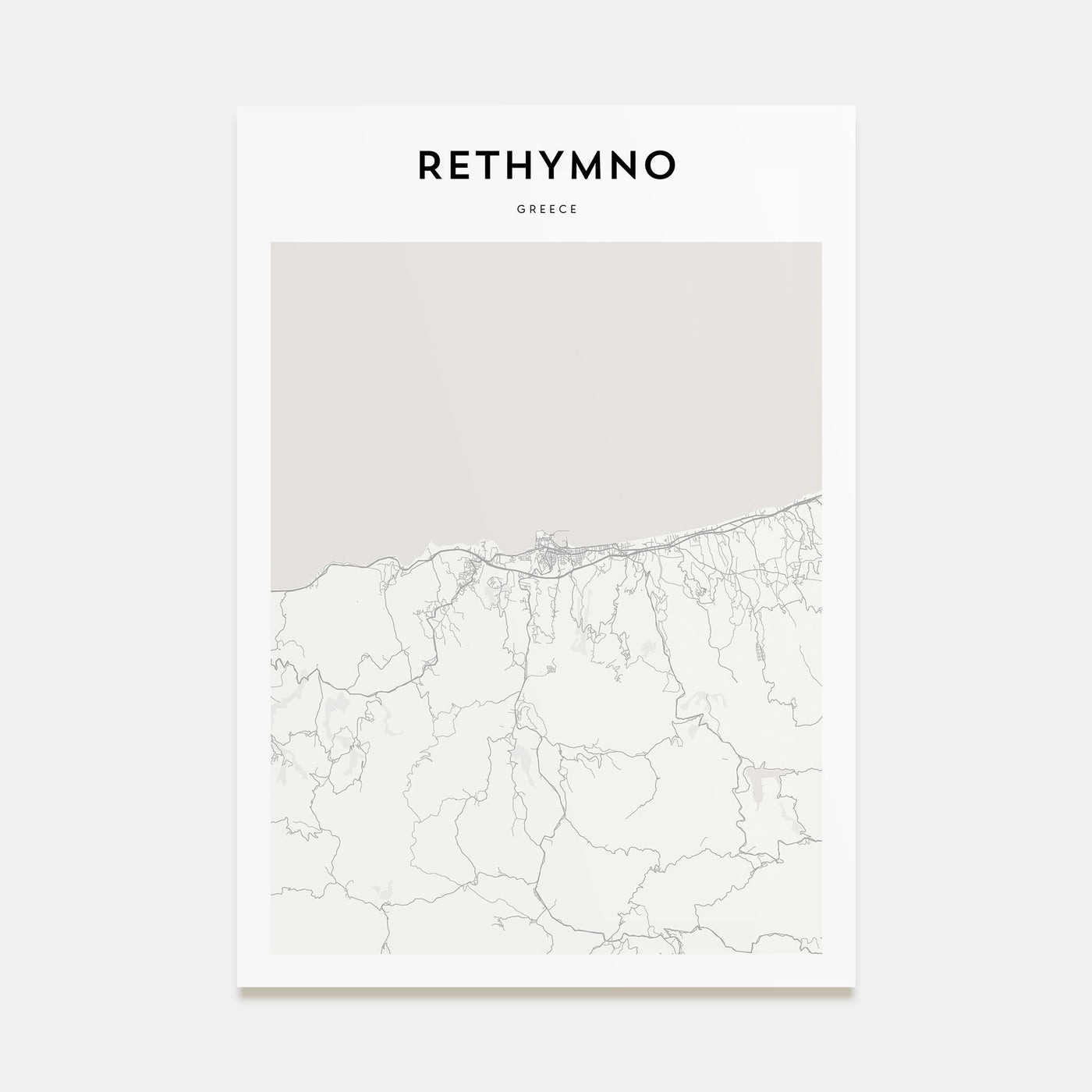 Rethymno Map Portrait Poster