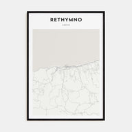 Rethymno Map Portrait Poster