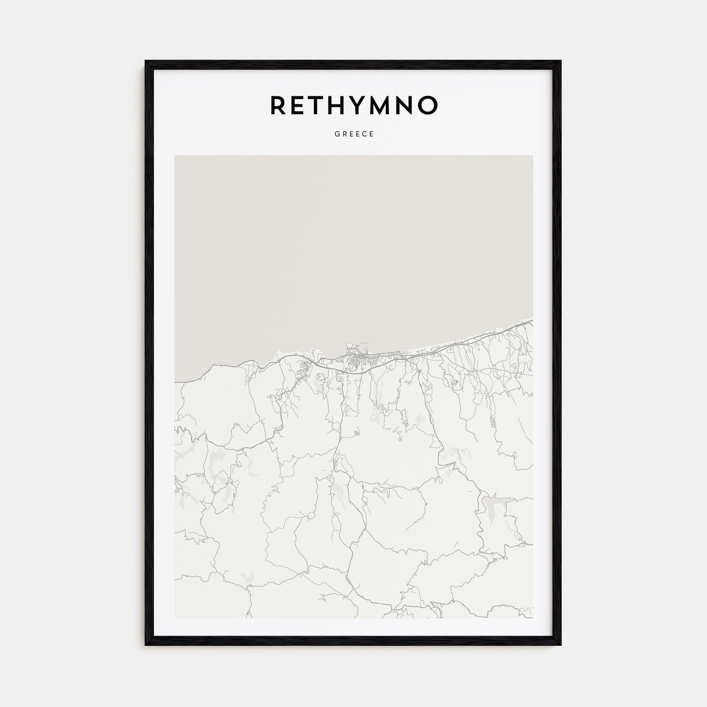 Rethymno Map Portrait Poster
