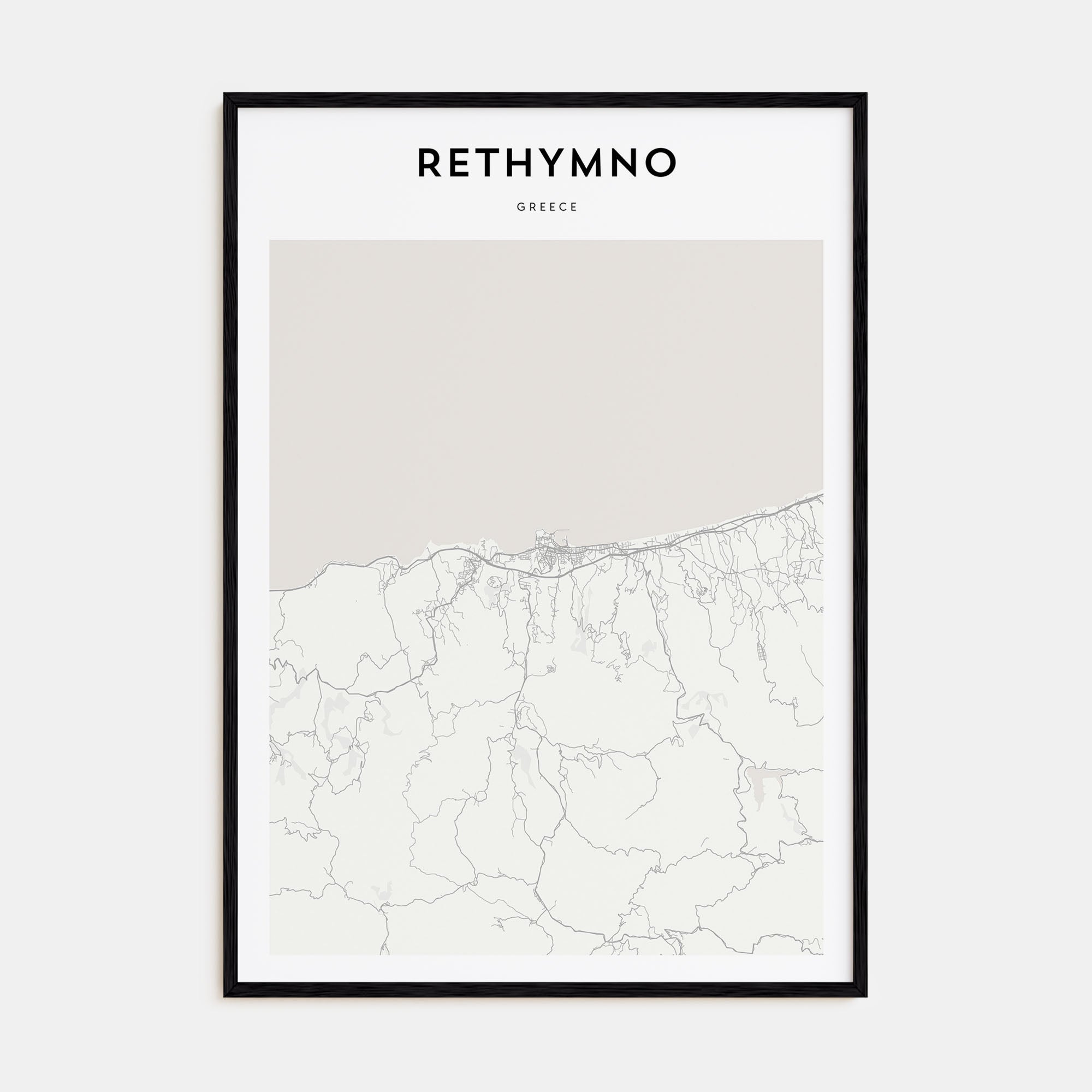 Rethymno Map Portrait Poster