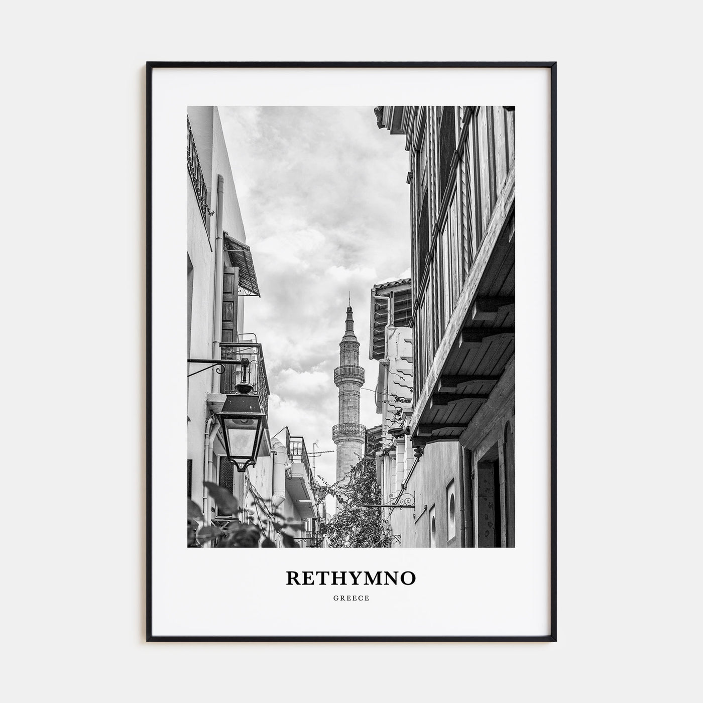 Rethymno Portrait B&W Poster