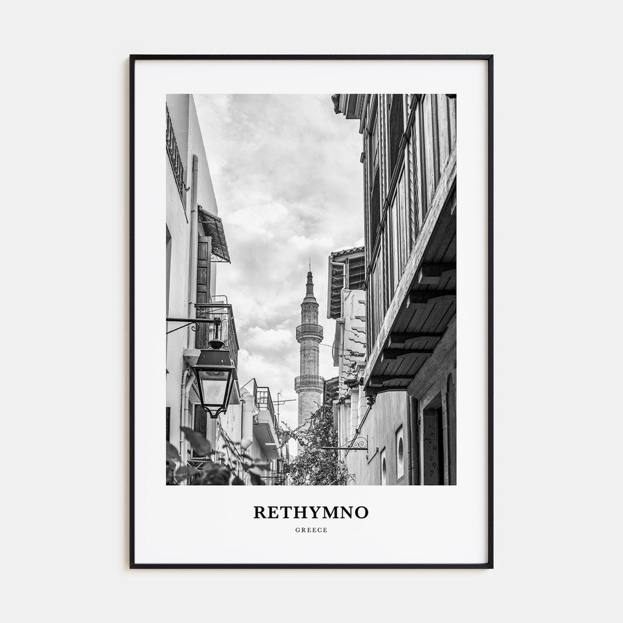 Rethymno Portrait B&W Poster