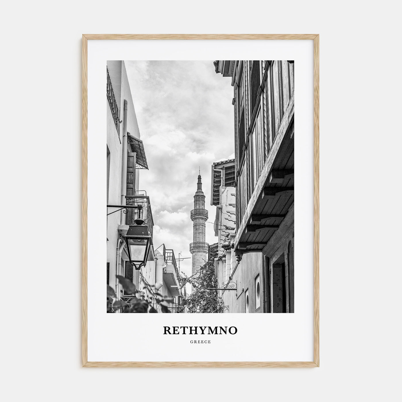 Rethymno Portrait B&W Poster