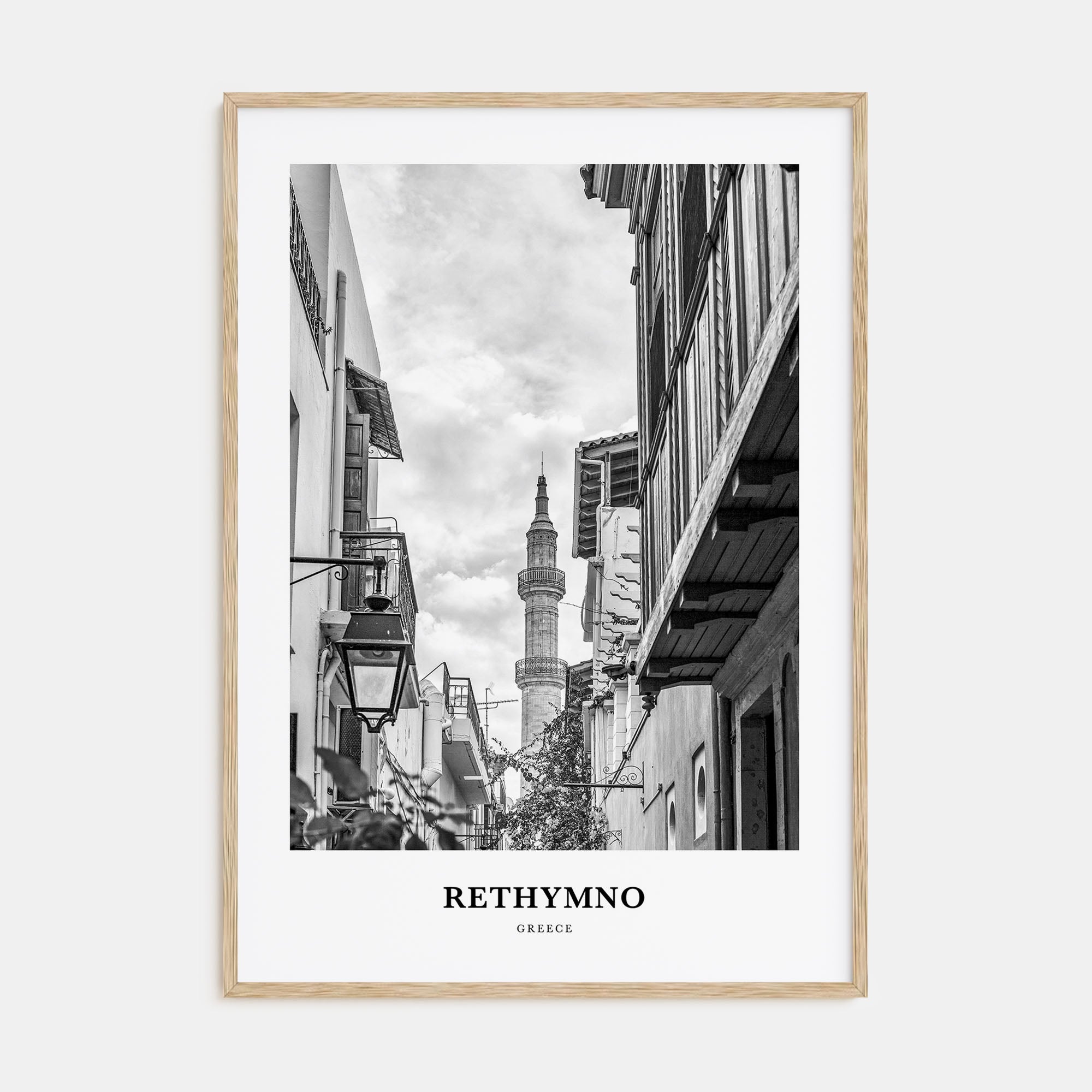 Rethymno Portrait B&W Poster