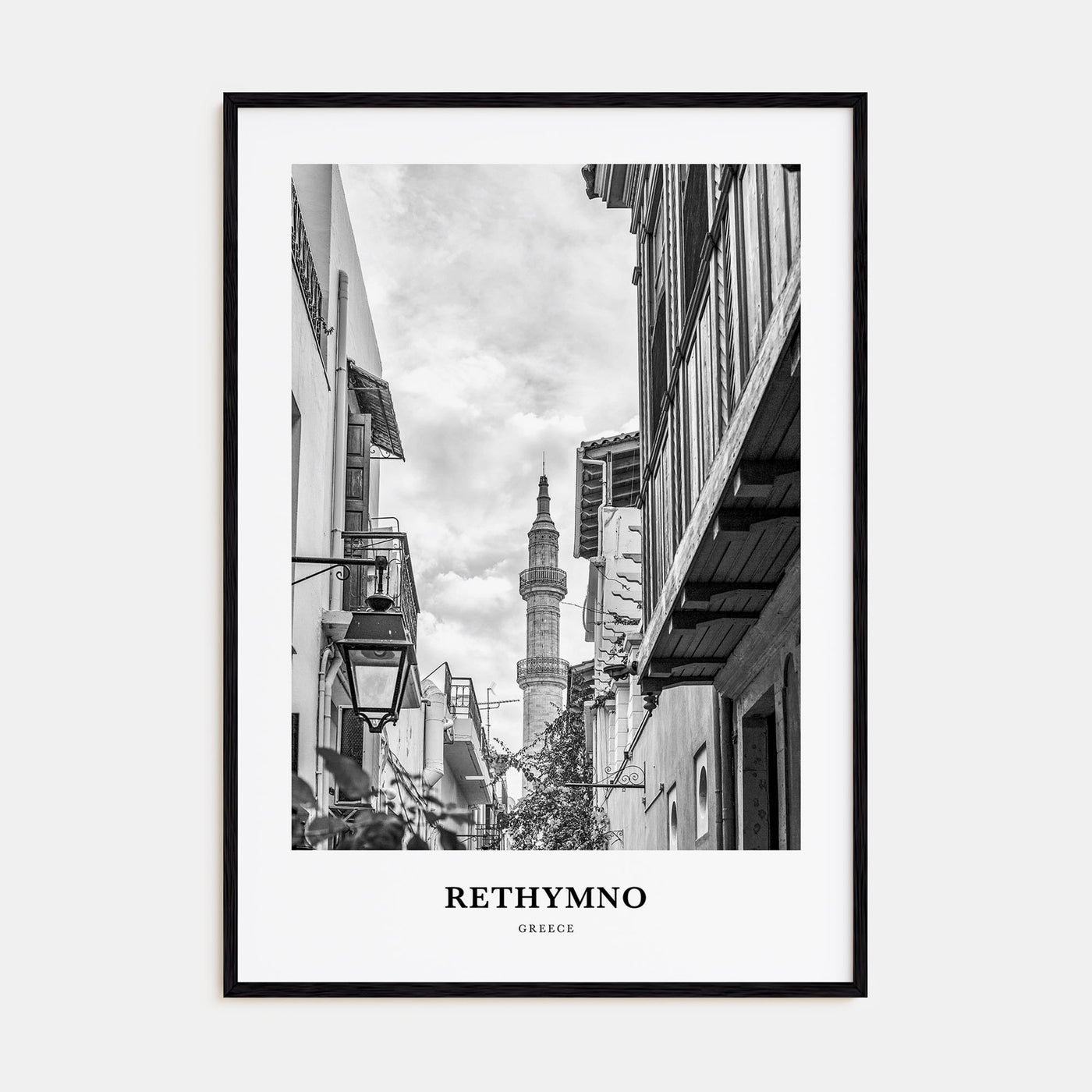 Rethymno Portrait B&W Poster