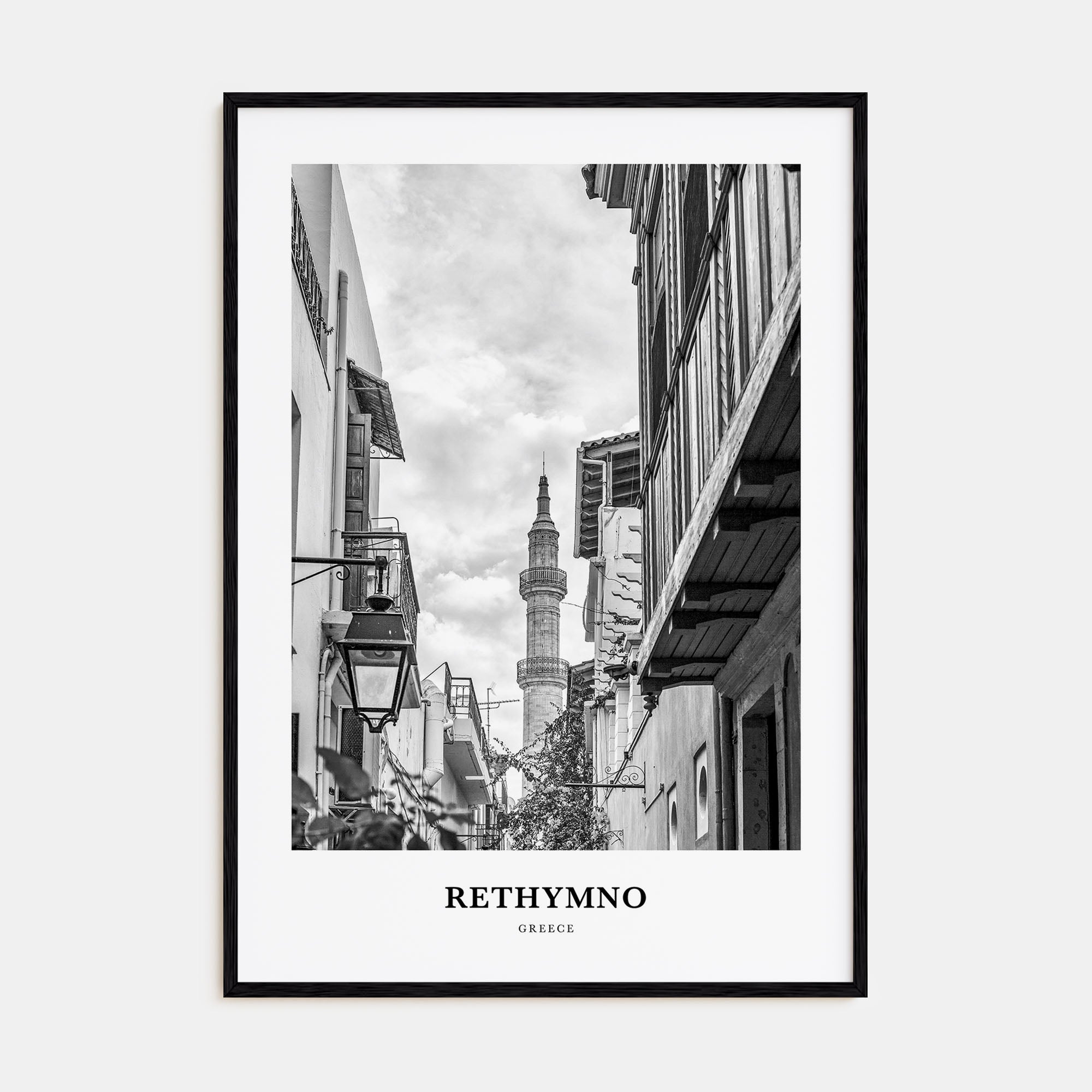 Rethymno Portrait B&W Poster