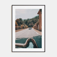 Retro Car on Road Photo Color Poster