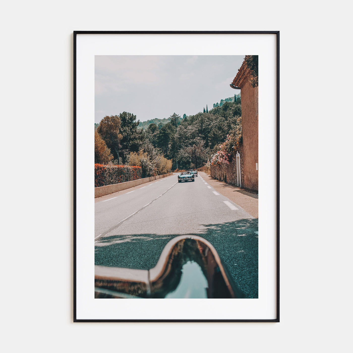 Retro Car on Road Photo Color Poster