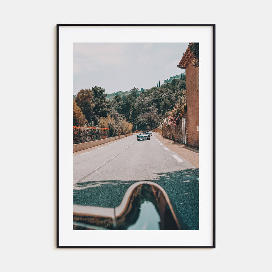 Retro Car on Road Photo Color Poster