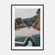 Retro Car on Road Photo Color Poster