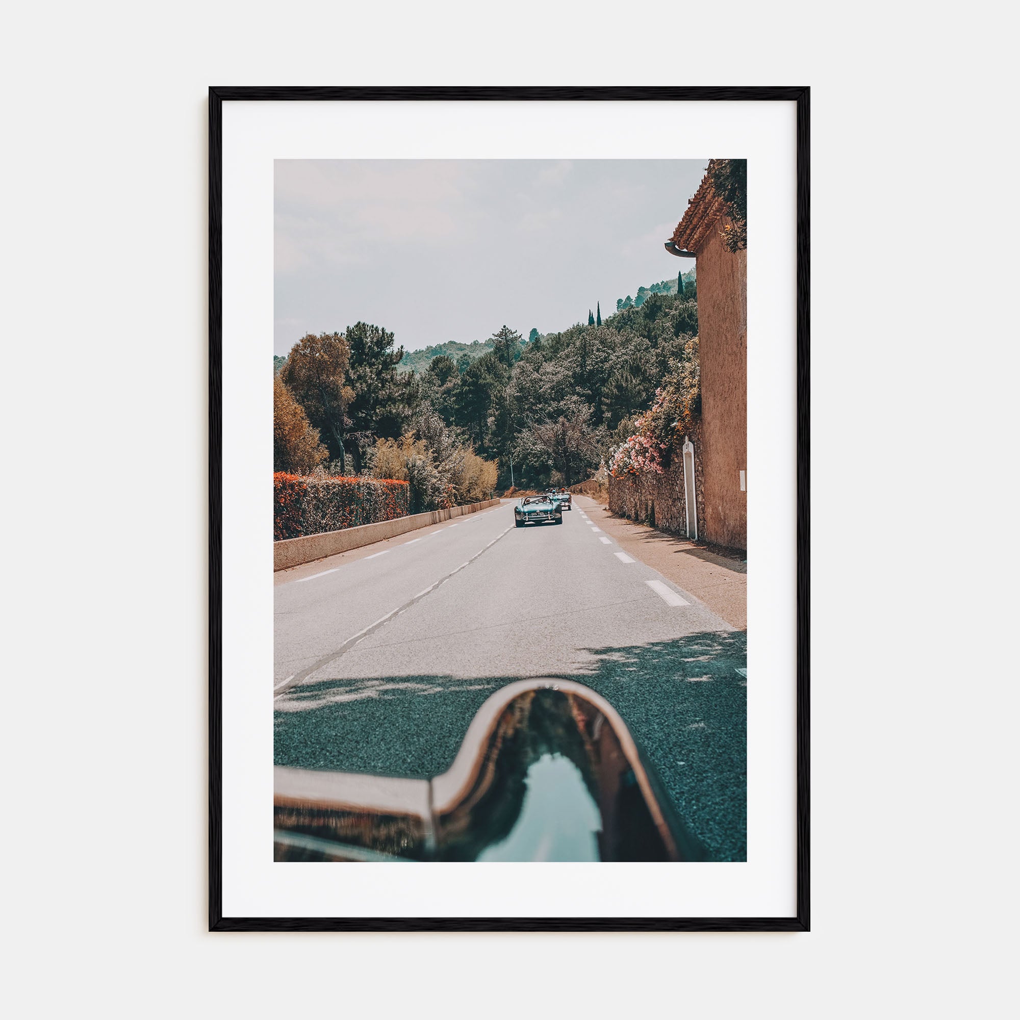 Retro Car on Road Photo Color Poster