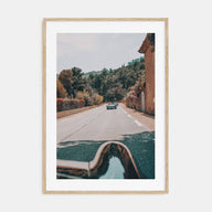 Retro Car on Road Photo Color Poster