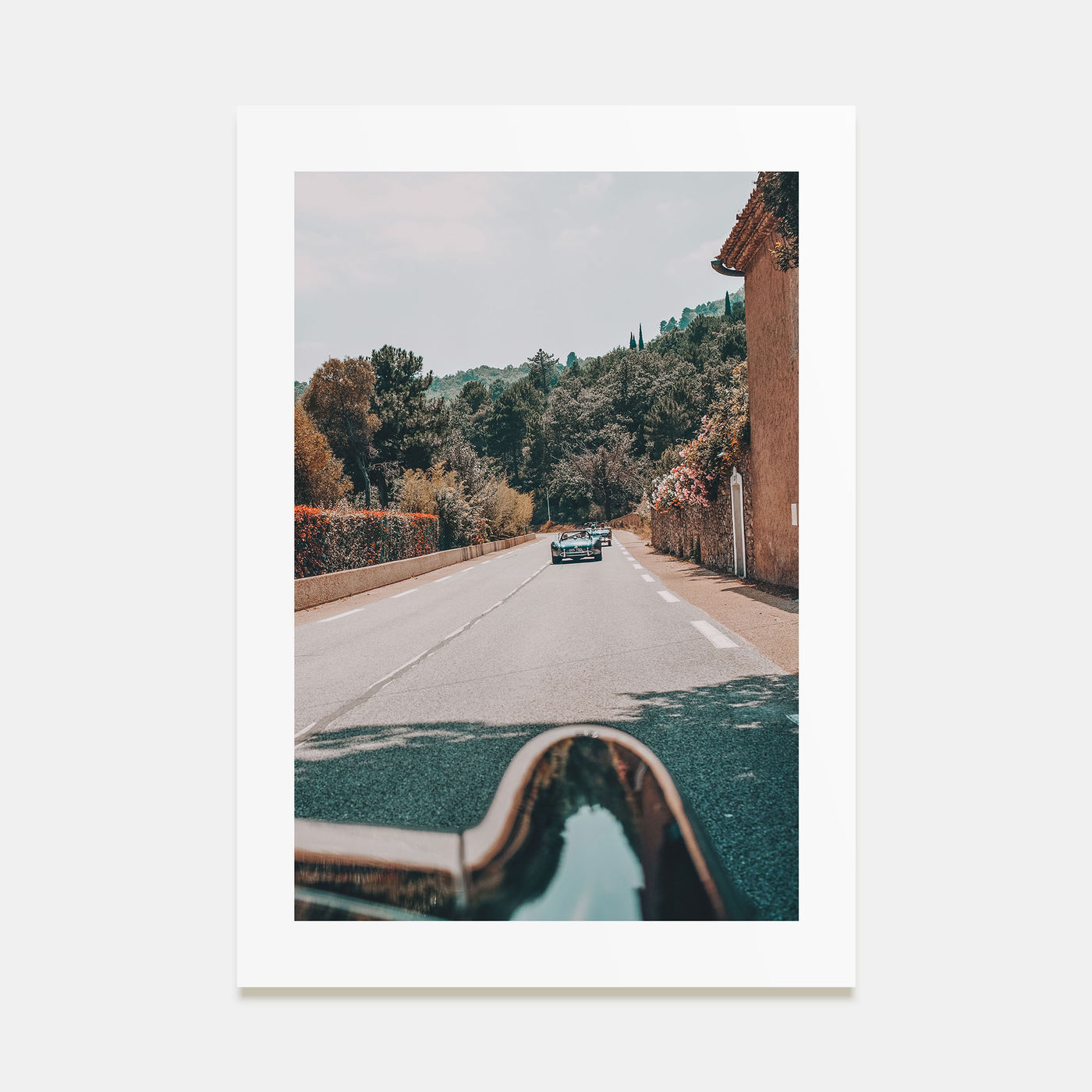 Retro Car on Road Photo Color Poster