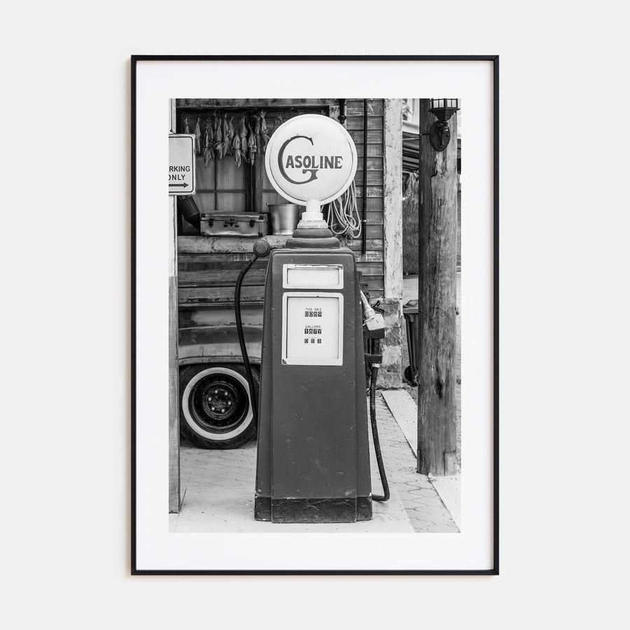Retro Gas Pump Photo B&W Poster