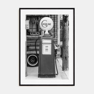 Retro Gas Pump Photo B&W Poster