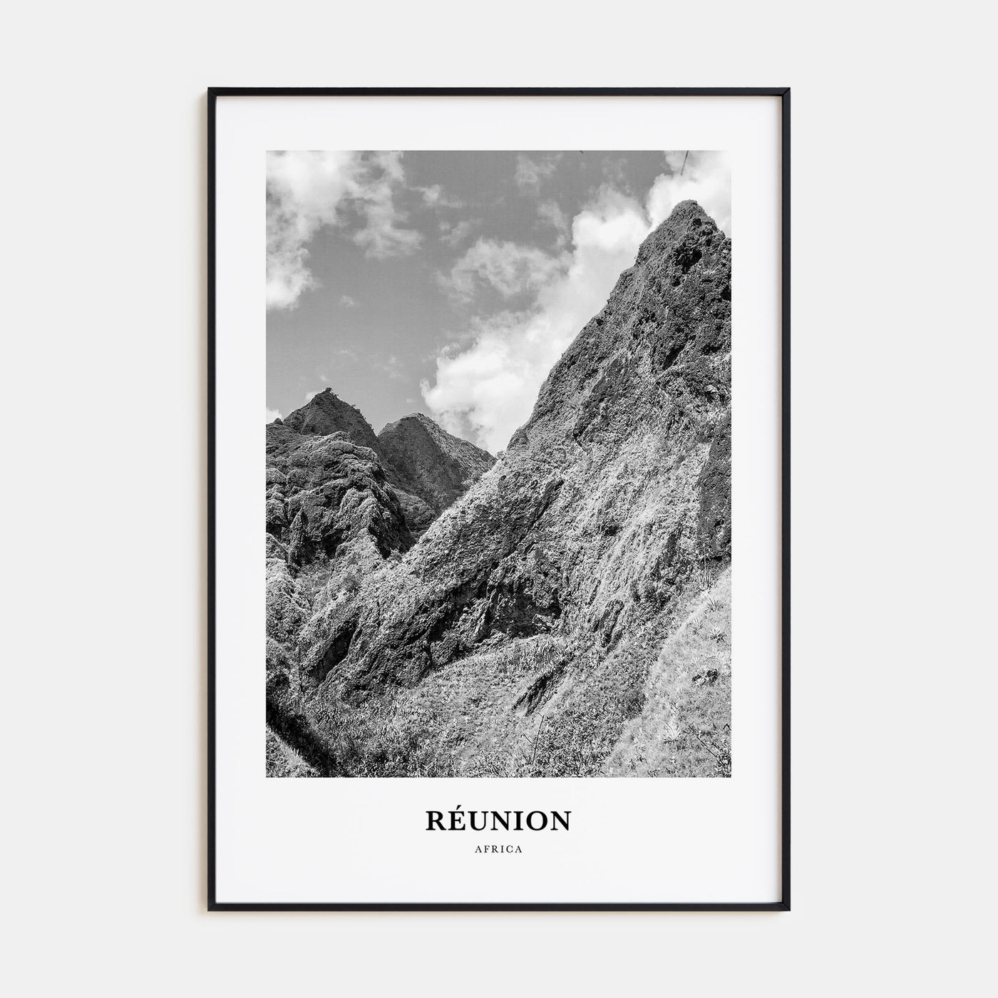 Réunion Portrait B&W Poster