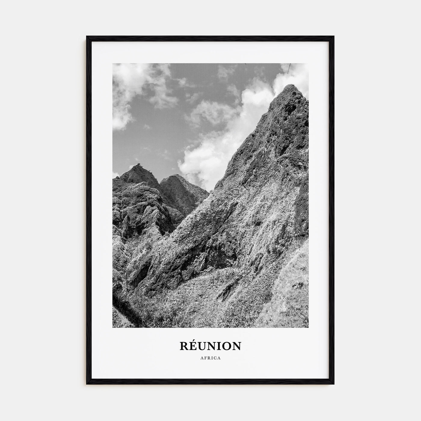 Réunion Portrait B&W Poster