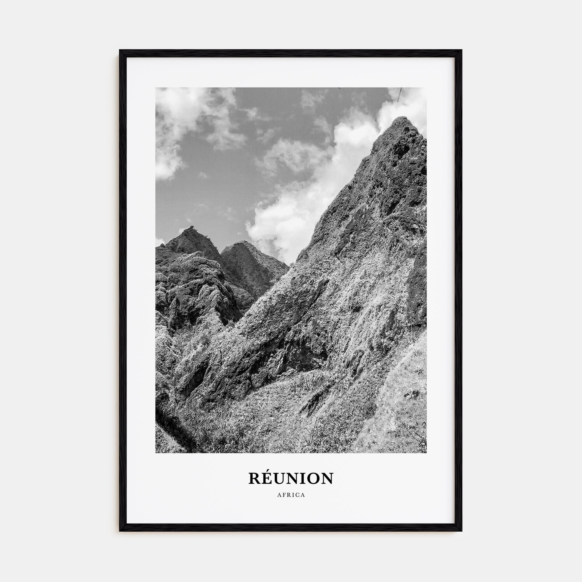 Réunion Portrait B&W Poster