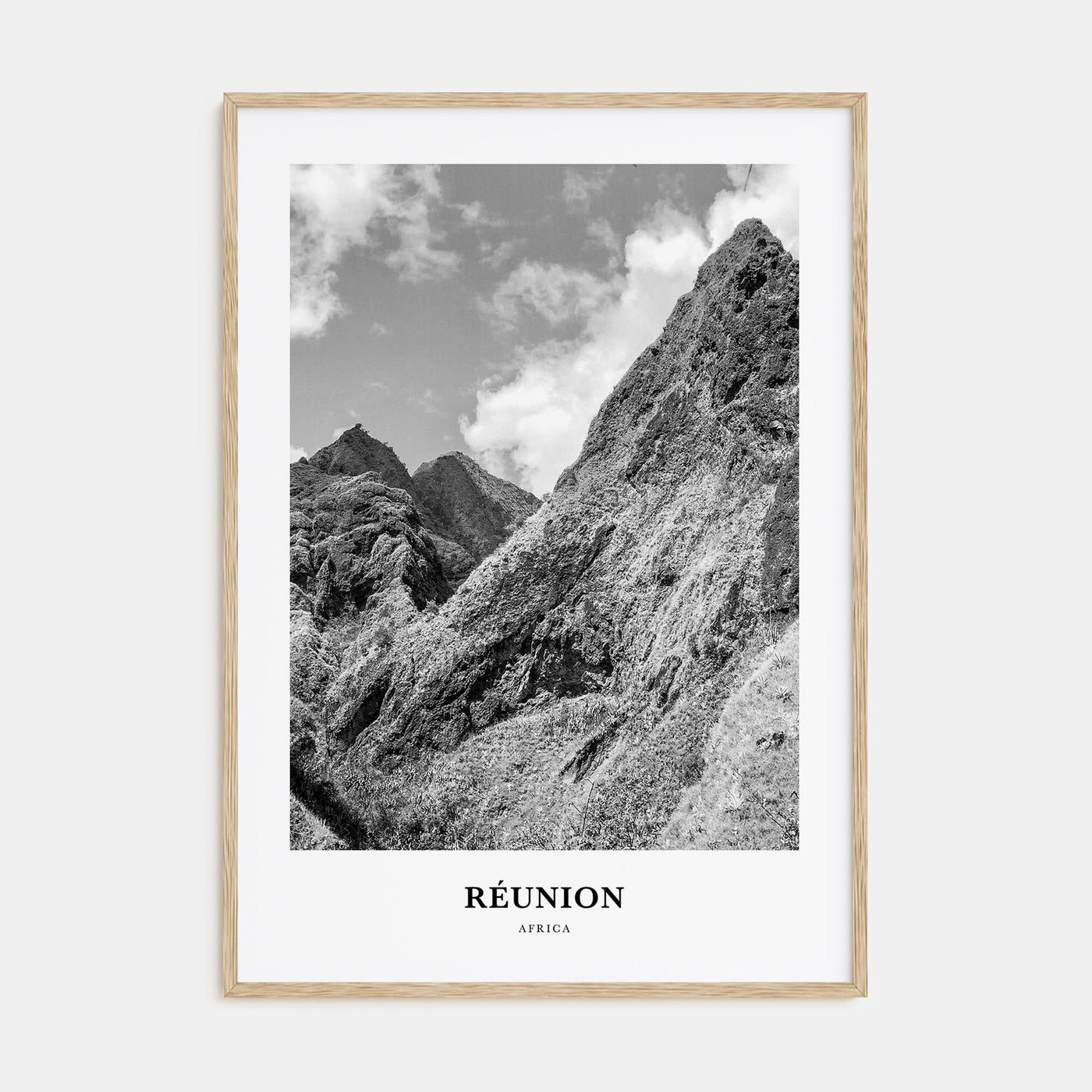 Réunion Portrait B&W Poster