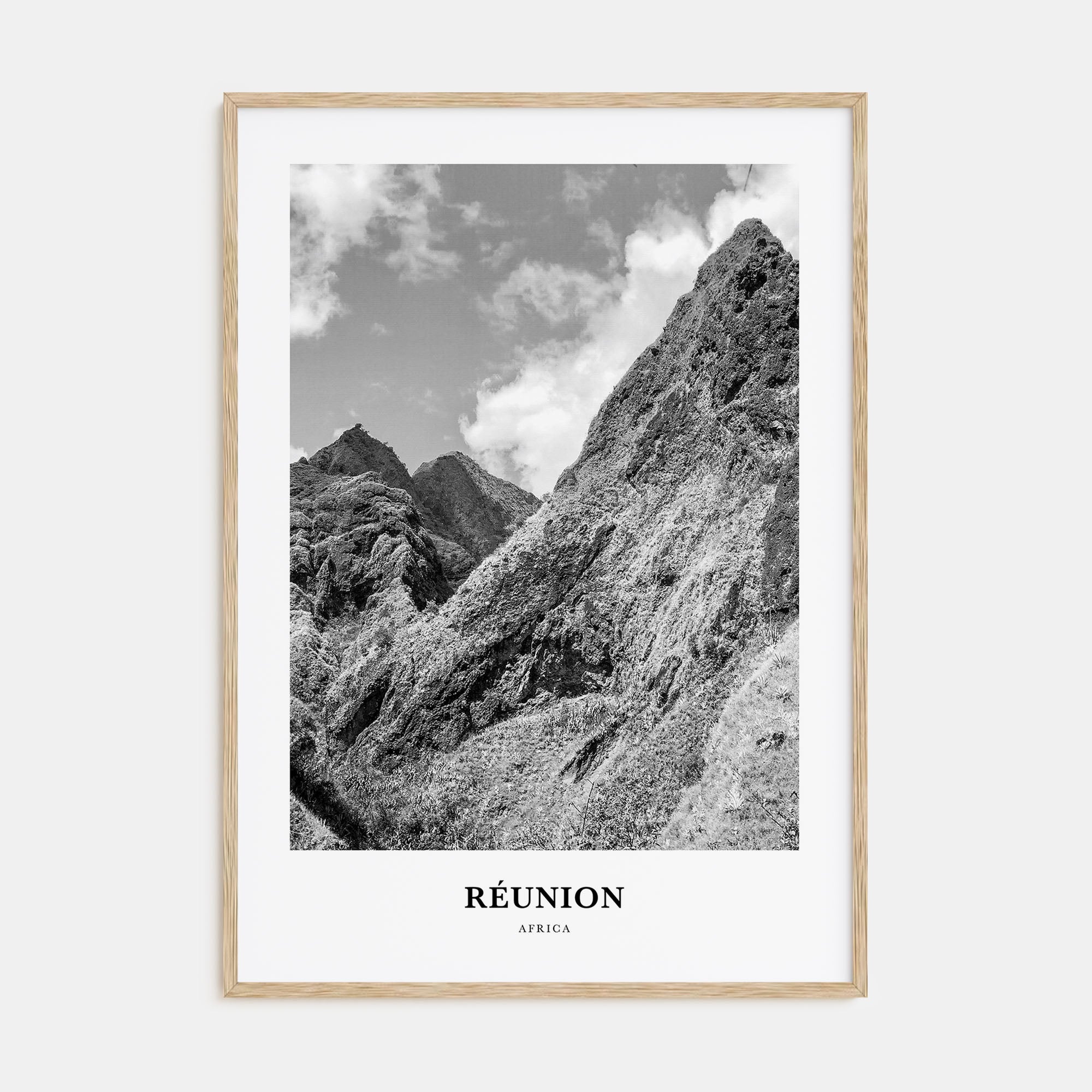 Réunion Portrait B&W Poster