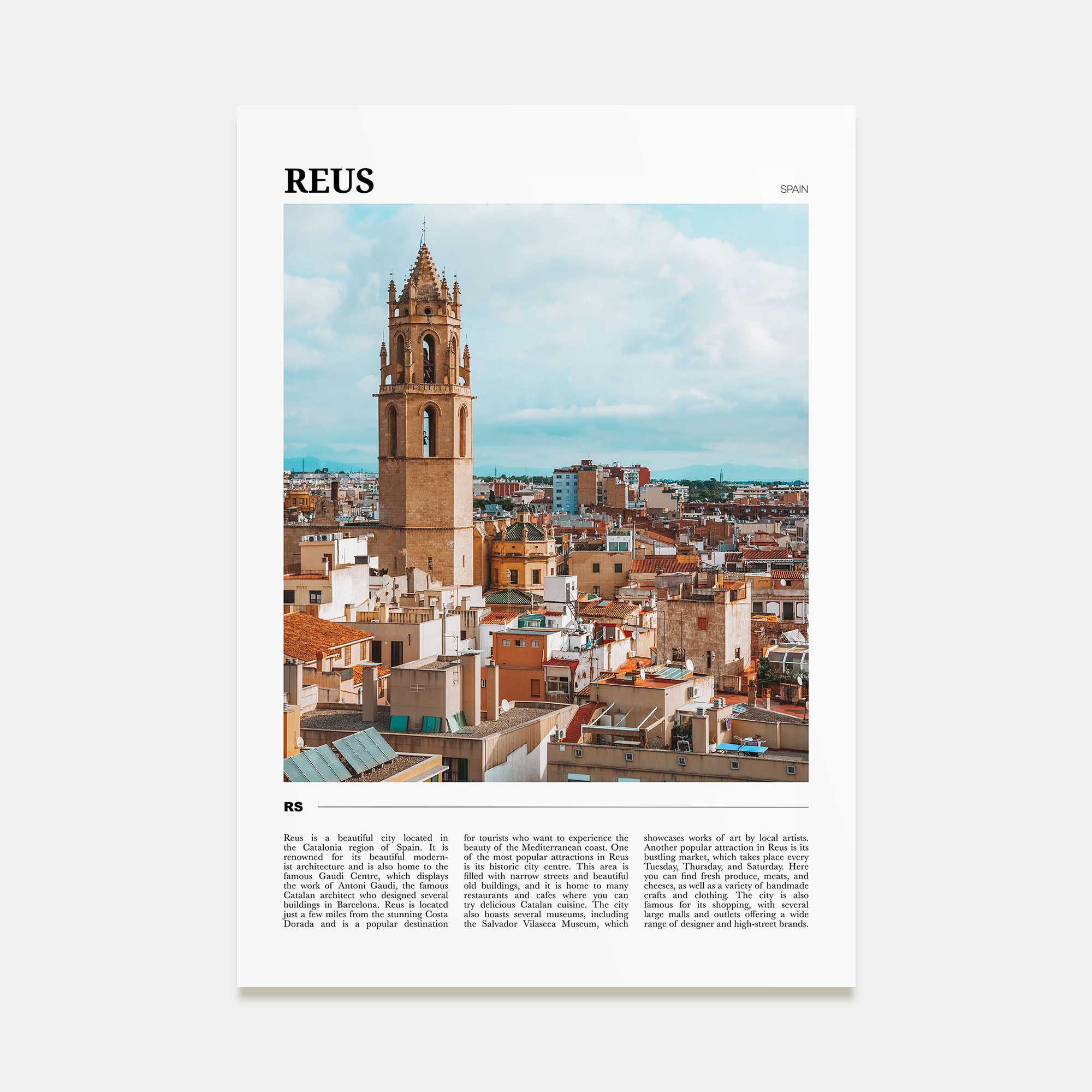 Reus Travel Color Poster