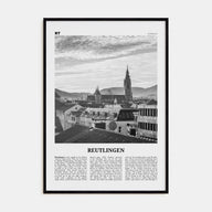 Reutlingen Travel B&W Poster