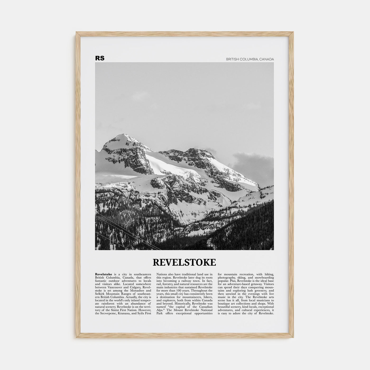Revelstoke Travel B&W Poster