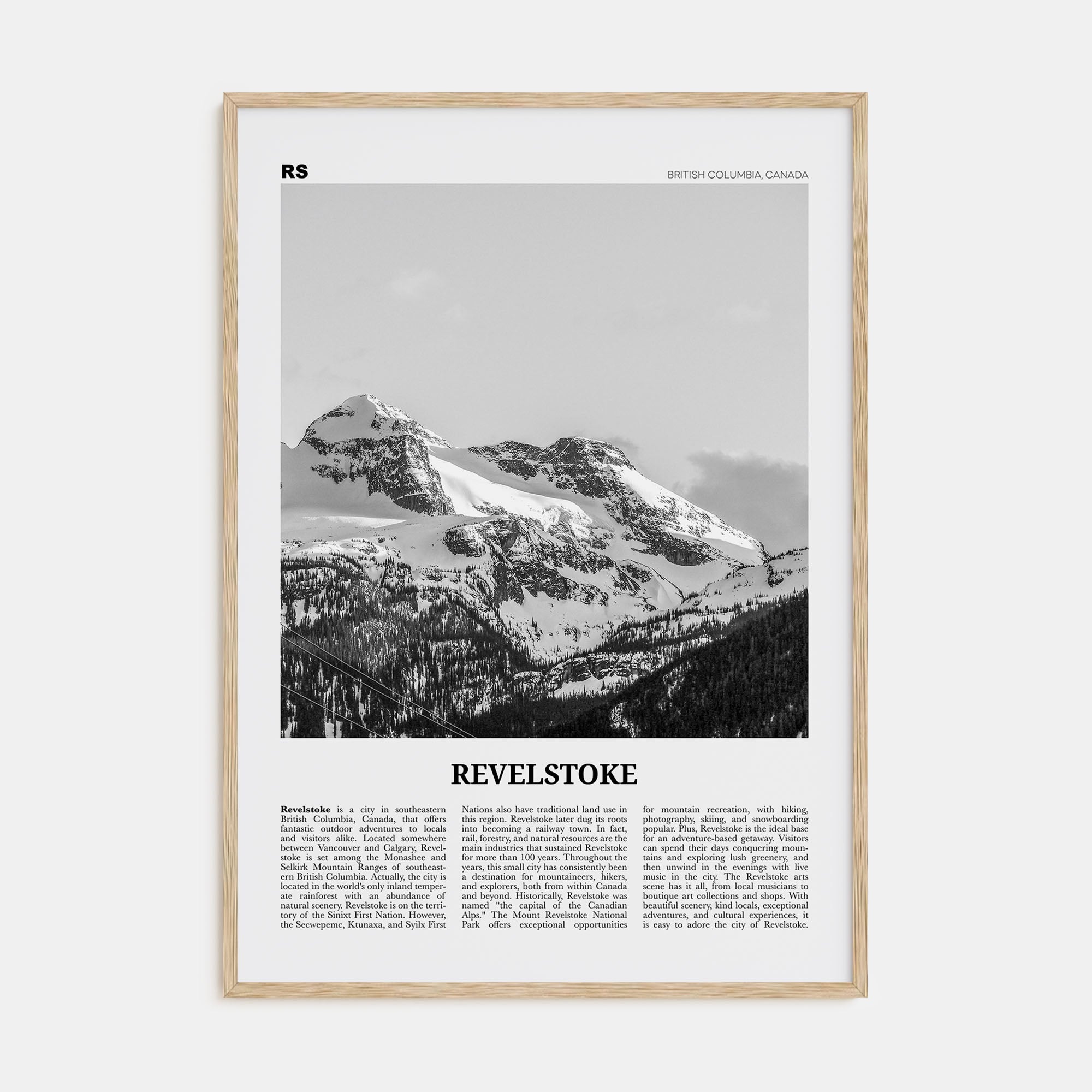 Revelstoke Travel B&W Poster