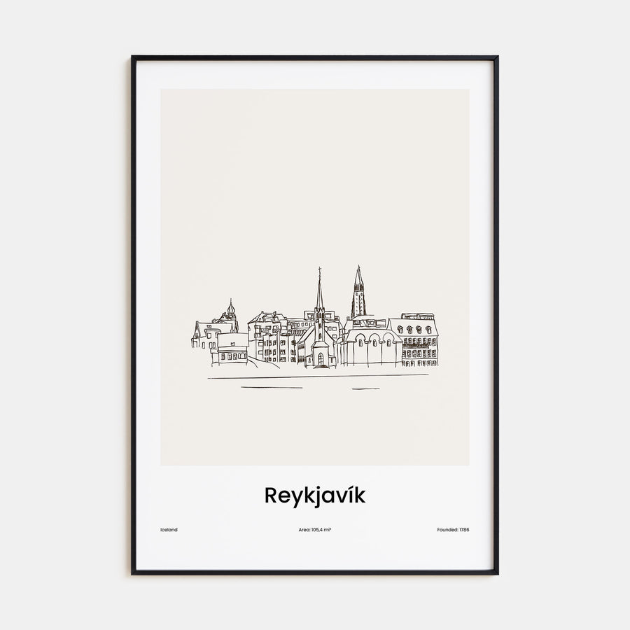 Reykjavík Drawn Poster