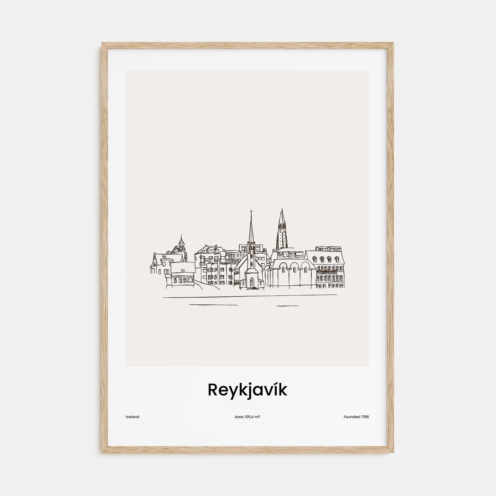 Reykjavík Drawn Poster