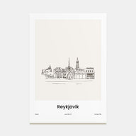 Reykjavík Drawn Poster