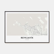 Reykjavík Map Landscape Poster