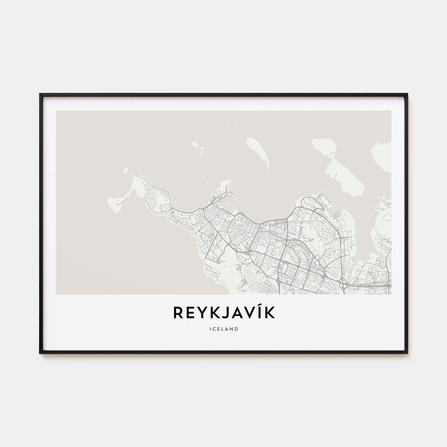 Reykjavík Map Landscape Poster