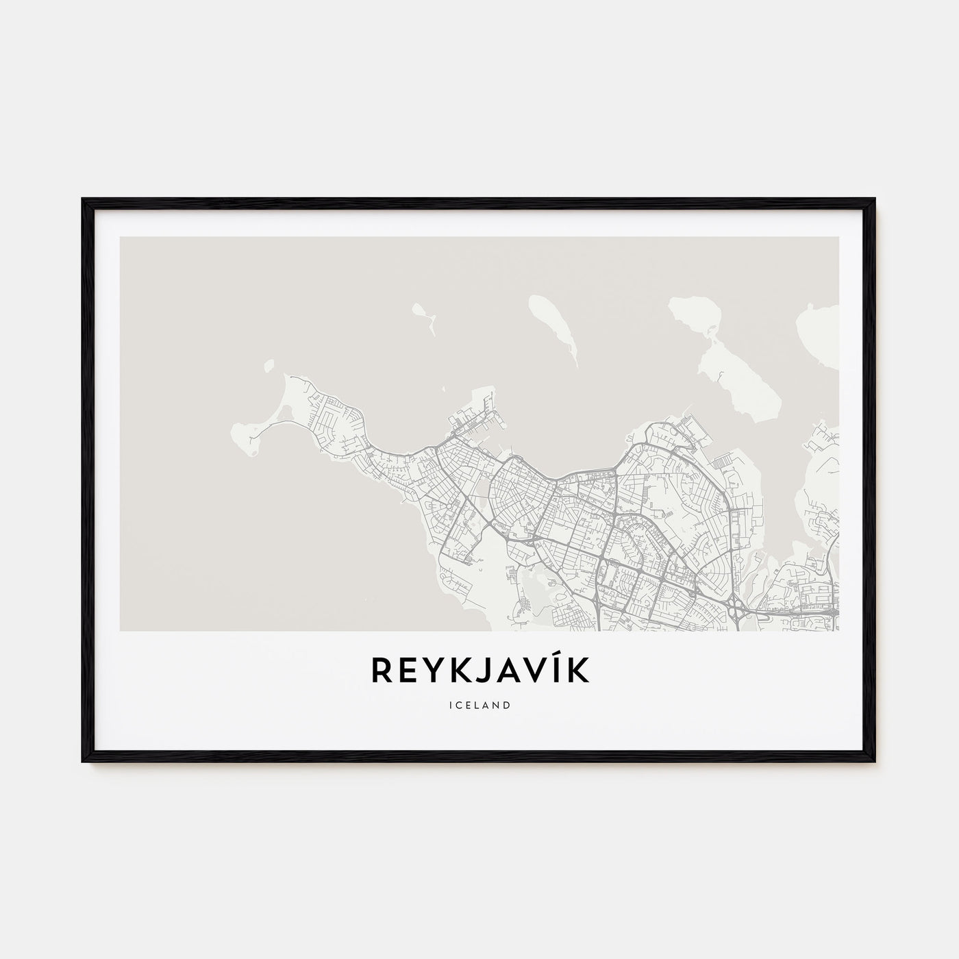 Reykjavík Map Landscape Poster