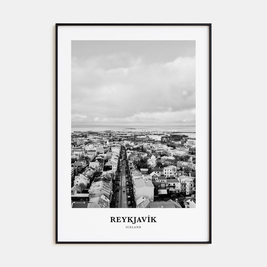 Reykjavík Portrait B&W Poster