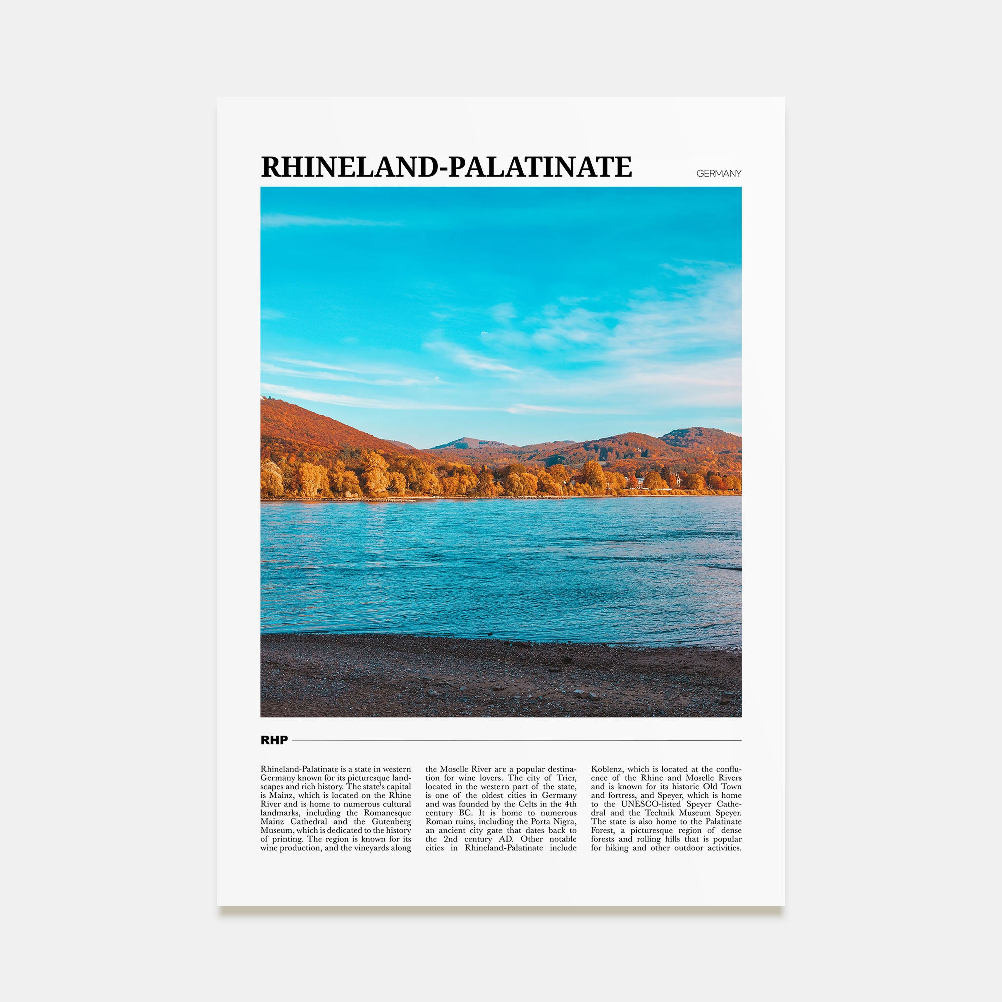 Rhineland-Palatinate Travel Color Poster
